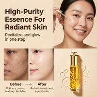 Sérum Liquide Éclaircissant Personnalisable au Logo, Sans Parabène, Nourrissant, à la Nicotinamide, au Caviar, Vitamine C, Aloe Vera et Squalane pour Soins de la Peau