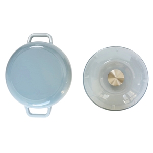 Marmite hollandaise en fonte émaillée robuste <span class=keywords><strong>pour</strong></span> la cuisson du pain au levain, avec double couvercle et poignées, compatible four et <span class=keywords><strong>induction</strong></span> - Product Image 5