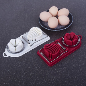 Egg Slicer 2 In 1 Multifunctional Egg Cutter For Hard Boiled Eggs <b>Kitchen</b> Tool With Stainless Steel Blade And <b>Plastic</b> Base - Product Image 1