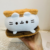 Peluche chat crème glacée, gris, en forme de beignet, pizza, tasse de thé au lait, lion, burger, rouleau à la cannelle, poupée en peluche, licorne, chat, oreiller