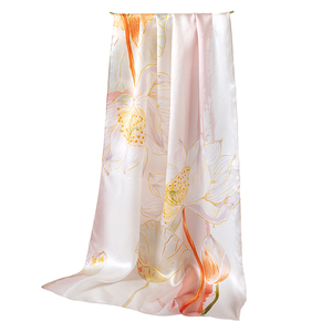 Vente en gros 175cm X 53cm Elégant Luxe Femmes <span class=keywords><strong>100</strong></span>% <span class=keywords><strong>Foulard</strong></span> en <span class=keywords><strong>soie</strong></span> Chinois Rétro Imprimé Floral Châle en <span class=keywords><strong>soie</strong></span> pour un usage quotidien Vacances - Product Image 3