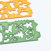 Pochoir de dessin en plastique Halloween de forme et de couleur personnalisées, gabarit réutilisable, règle 15 cm x 6 cm, épaisseur 2 mm pour les loisirs créatifs des enfants