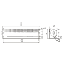 FYD-E009 Yüksek Kaliteli Metal Kabin Asansör Parçaları Dikdörtgen Çapraz Akışlı Fan Modern Tasarım Asansör Kabini Havalandırması XZ352A