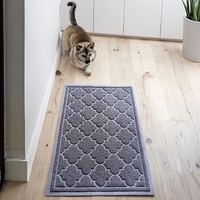 Tapis de litière pour chat en PVC léger, moderne et imperméable, écologique, avec motif rayé, pour attraper les excréments des animaux
