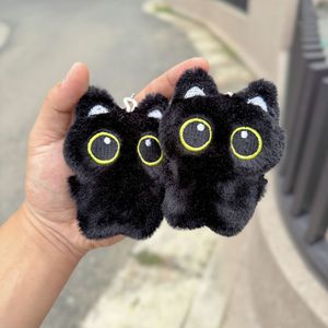 Оптовая продажа милый черный котенок плюшевая кукла с большими глазами Черный кот пищащий мягкая игрушка - Product Image 4