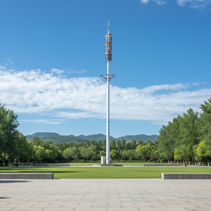 Poteau d'éclairage de rue pliable décoratif classique Shenghong 15M-80M, double bras, galvanisé à chaud/peint, résistant à 180 km/h - Product Image 4