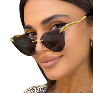 <span class=keywords><strong>2025</strong></span>年デザイナービンテージ猫目サングラスメタルフレームUV400サングラスパープルレッドブルートライアングルフレームオーバルスタイルPC - Product Image 1