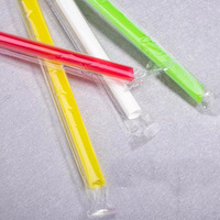 Produit le plus vendu mélange enveloppé individuel pailles à boire en plastique colorées thé à bulles smoothie milk-shake pailles en papier jetables