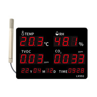 Monitor de Calidad del Aire Interior Digital con Alarma, Montado en Pared, Pantalla LCD, Sonda a Prueba de Explosiones de Alta Temperatura, Reloj Digital, OEM ODM, 3 Años de Garantía