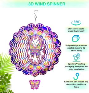Molinetes de Viento 3D para Interiores y Exteriores, Decoración de Metal para Jardín, Adornos Artesanales, Molinillo de Viento de Girasol con Cara Feliz Multicolor de 12 Pulgadas - Product Image 2