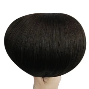 12A üst sınıf saç atkı uzantıları #2 P doğal siyah çift çizilmiş düz saç görünmez uzatma 100% insan saç demetleri