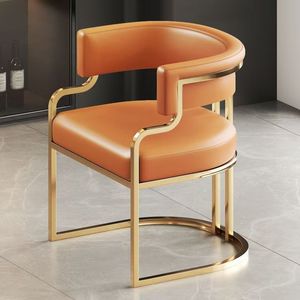 Light Luxury Steel PU Leather Dining Chairs-Convertible & Portable for Home Hotels Nail Salons & Dressing <b>Tables</b> - Product Image 2