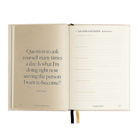 Carnet de notes A5 en lin personnalisé, estampage complet, soins personnels Manifestation inspirante, couverture rigide en papier cuir
