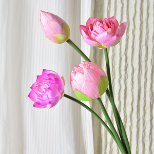 Fleurs de lotus artificielles, fausses tiges de nénuphars pour arrangements floraux de mariage, de temple et décoration paysagère - Product Image 3