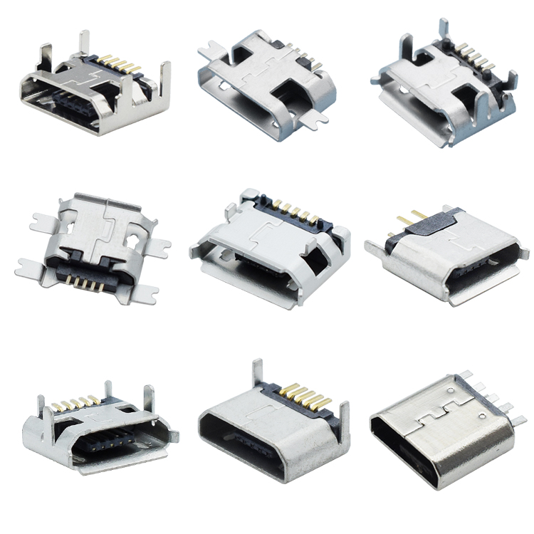 Micro conector usb, micro conector de usb tipo a, 5 pinos, conector usb de entrada em miniatura, pino de carregamento, conector feminino, venda imperdível