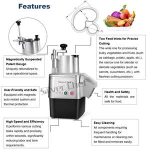 Máquina Procesadora de Alimentos Cortadora de Frutas y Verduras Comercial de Sobremesa - Product Image 4