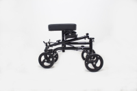 Déambulateur à genou pliable à 4 roues avec panier, scooter à genou d'extérieur avec frein à tambour