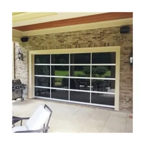 Master Well Modern Aluminum Alloy Tempered Glass Panel Full View Garage Door Price Overhead Glass Garage Door