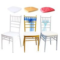 Chine Vente en gros Tissu empilable Noir Chiavari Métal Coussin moderne Or Guangzhou Chaises pliantes Ningbo Shanghai Chivari