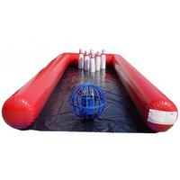 Pistes de bowling gonflables interactives portables / Ensemble de piste de bowling extérieure pour parc d'aventure intérieur/extérieur et jardin