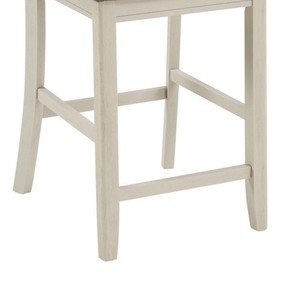 Juego de 2 Sillas de Barra Glee de 26 Pulgadas, Acabado Duradero en Blanco Antiguo y Marrón, para Hogar, Bar y Comedor de Hotel - Product Image 3