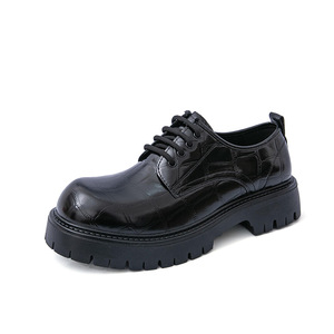 รองเท้าหนังผู้ชายสีดำทรงหนา ปี 2026 รองเท้าลำลองพื้นนุ่ม รองเท้าทางการแฟชั่น รองเท้าหนังหัวมนพื้นหนา - Product Image 4