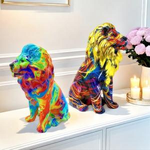 Nuevo Adorno de León Sentado Esculpido en Resina Epoxi de Estilo Chino, Decoración Creativa para Sala de Estar, Entrada y Hogar - Product Image 4