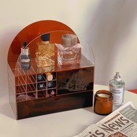 Boîte de rangement cosmétique de bureau en acrylique avec tiroirs, organiseur de coiffeuse pour produits de soin et rouges à lèvres