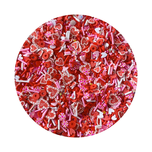 Regalo de San Valentín, Elegante Corazón Rojo de Arcilla Polimérica Mixta para Decoración de Jarrones y Ventanas, Diseño de Joyería de Slime, Manualidades con Arcilla - Product Image 2