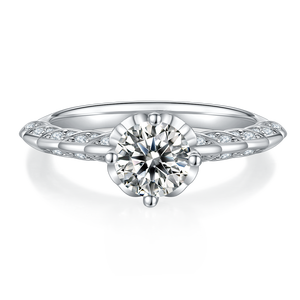 Anillo de Diamante de Laboratorio J&C Luxury de 1 Quilate, Color D, Corte Redondo, Plata S925, Joyería Fina, Anillo de Compromiso para Mujer - Product Image 4