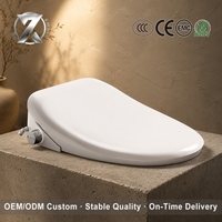 Nouveau design de couvercle de toilette intelligent chauffant en forme de V, siège de bidet allongé avec eau chaude instantanée, séchage à l'air et buse autonettoyante