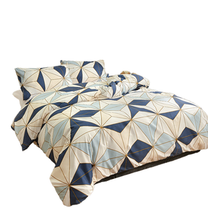 Juego de Funda Nórdica de Tres Piezas con Estampado Geométrico Europeo Americano, 100% Poliéster, Moderno, para Todas las Estaciones, 200 Hilos, para Cama Plana - Product Image 1
