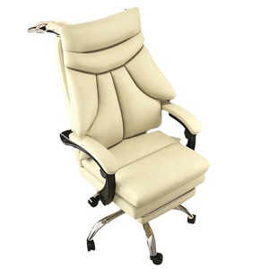 Chaise de bureau ergonomique avec repose-pieds, base en acier, accoudoirs articulés, chaise de direction inclinable pour bureau à domicile et étude - Product Image 3