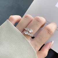 Bague en argent avec zircone cubique 5A, design serpent rond unique, réglable, bijoux fins coréens pour femmes