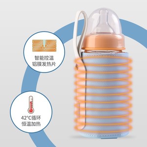 Calentador de biberones portátil con cubierta de control de temperatura USB para uso en exteriores, rosa y azul - Product Image 2