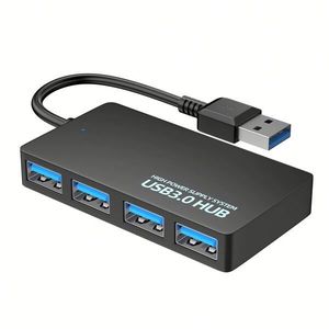 อะแดปเตอร์ฮับ USB 3.0 แบบ 4 พอร์ต พกพาสะดวก ขยายพอร์ตข้อมูลสำหรับแล็ปท็อป อุปกรณ์มือถือ รองรับการใช้งานอีเธอร์เน็ต - Product Image 2