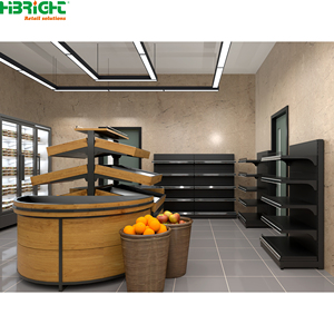 Estanterías de supermercado con acabado de madera, góndola, vitrina, mobiliario para tiendas minoristas, para comestibles y delicatessen - Product Image 3
