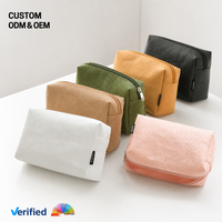 Bolsa de Cosméticos Cuadrada Minimalista de Gran Capacidad, Fabricada con Papel DuPont, para Viajes y Vacaciones, con Logotipo Personalizado, OEM, ODM, Pedidos al por Mayor de Fábrica