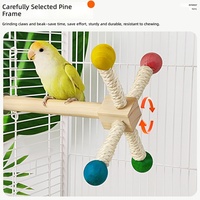 Jouet moulin à vent rotatif en bois, support interactif suspendu pour perroquet, perchoir résistant aux morsures pour cage à oiseaux, pour le nettoyage du bec et des griffes, vente en gros