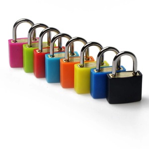 Candado de Seguridad Colorido con Grillete Corto de 30 mm, Cubierta de Plástico, Candado de Hierro Cromado Rómbico - Product Image 3