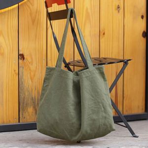 Sac fourre-tout en toile de coton 16 oz grande capacité avec poche intérieure, double usage pour le campus, les étudiants, les voyages, les courses, sac à bandoulière - Product Image 4