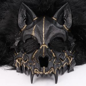 Cape à capuche en fausse fourrure de loup pour adulte, costume de loup-garou viking, cape de cosplay, tenue de fête d'Halloween et de carnaval - Product Image 6
