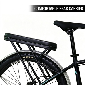 Bicicleta de Montaña Híbrida de 26 Pulgadas con Cuadro de Aleación de Aluminio, Bicicleta Urbana para Desplazamientos con Canasta Delantera, Portaequipajes Trasero y <span class=keywords><strong>Guardabarros</strong></span> Completos - Product Image 5