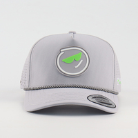Casquettes de golf respirantes et imperméables, casquette de baseball tendance avec patch 3D en PVC personnalisé, chapeau confortable 100% polyester, chapeau de golf en polyester avec cordon
