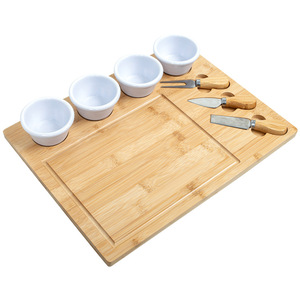 Bamboo Cheese <b>Board</b> With <b>Tools</b> For Serving Cheese And Bread Durable Food Grade Cutting Tray Luxury Retro Style - Product Image 5