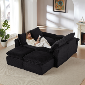 โซฟาผ้าลูกฟูกสไตล์โมเดิร์น สามารถประกอบเข้าด้วยกันได้อย่างอิสระ ให้ประสบการณ์การนั่งที่สะดวกสบาย - Product Image 4