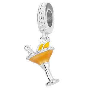 925 Sterling Silver Bicicleta Cocktail Encantos Moda Cubic Zircon Pingente Beads para Pulseira Jóias Fazendo Presente - Product Image 2