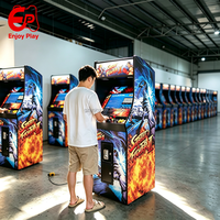 Machine de jeu d'arcade de combat 2 joueurs, écran HD 22 pouces, éclairage LED, borne en bois à monnayeur pour centre commercial, OEM