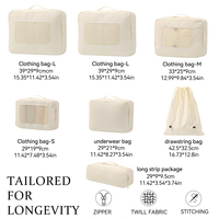 Lot de 7 cubes de rangement pour bagages en nylon de haute qualité, personnalisables avec logo, pour voyage et organisation de bagages