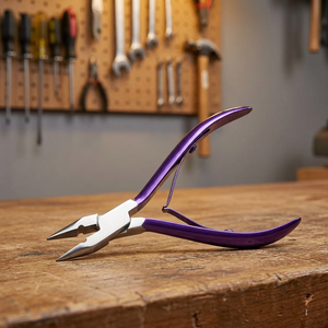 Professional Stainless Steel Waterproof Hair Extension <b>Pliers</b> <b>Set</b> Straight Purple Color Handle Precision Tool Commercial Use - Product Image 2